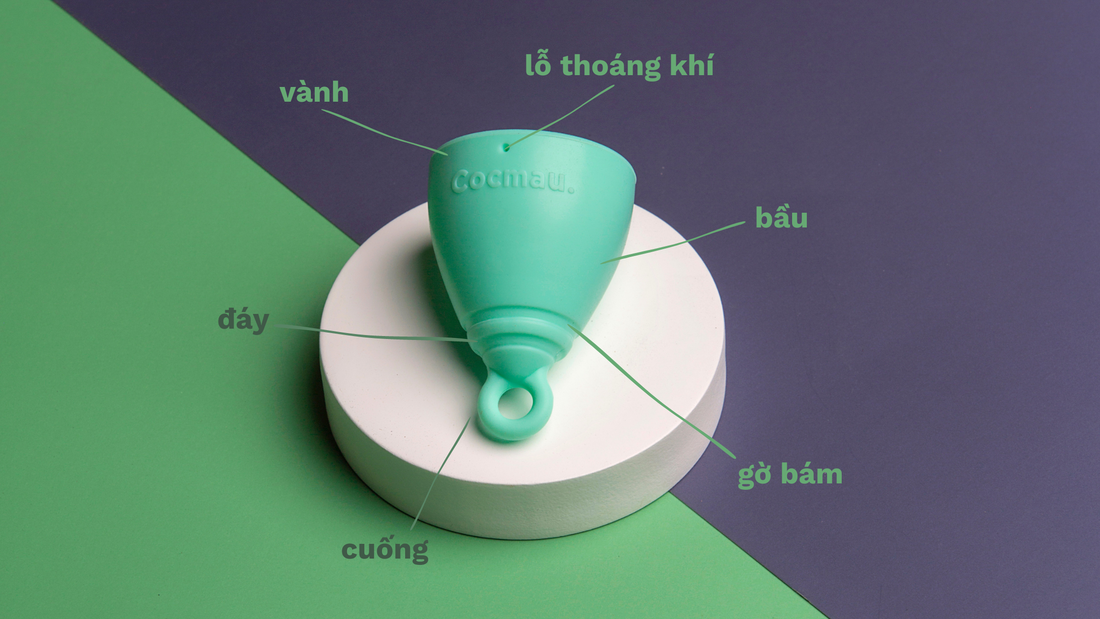 Cốc nguyệt san Cocmau màu bạc hà, thiết kế cho cơ địa phụ nữ Việt Nam, dung tích 21ml